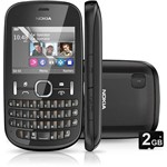 Celular Nokia Asha 200 Desbloqueado Oi, Grafite, Dual Chip, Câmera de 2.0MP, Teclado Qwerty, Memória Interna 10MB e Cartão 2GB