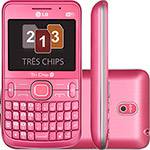 Celular Desbloqueado LG C398 Tri Chip Rosa com Câmera 2.0MP,Teclado Qwerty, Wi-Fi, Bluetooth, MP3, Rádio FM e Cartão 2GB
