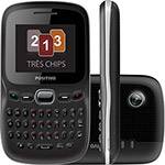 Celular Tri Chip Messaging Phone Positivo P50 Desbloqueado Preto Câmera 1.3MP 2G Memória Interna 64MB