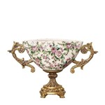 Centro de Mesa de Cerâmica com Alça - Flores Royal Cardeal 28cm