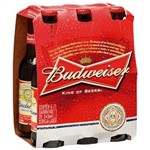 Cerveja Budweiser Long Neck 330ml - PACK 6 Unidades
