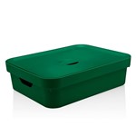 Cesta Organizadora Cube OU Verde Escuro com Tampa 45X35X13CM - 32241