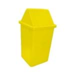 Cesto Coletor de Lixo 100L Amarelo C/ Tampa CD11AM - Bralimpia