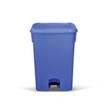 Cesto de Lixo com Pedal 100 Litros Sem Rodas Azul - Bralimpia