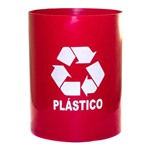 Cesto de Lixo Vermelho 14 Litros Adesivado Plástico