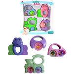Chocalho Baby Fun Colors Kit com 4 Pecas