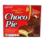 Choco Pie Bolo de Chocolate com Marshmallow 12 Packs - Lotte 336g