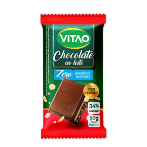 Chocolate ao Leite com Cereais - Zero Adição de Açúcares 30g