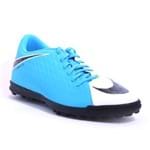 Chuteira Nike Hypervenom Phade 3 TF Branco/Azul 38