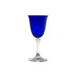 Cj 6 Taças P/vinho Branco de Cristal Ecológico Kleopatra/branta Azul 250ml