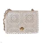 Clutch Say Yes Couro Acetinado Broderie Branco V20