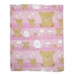 Cobertor Bebe Camesa -Soft Pelucia Bichinhos Rosa
