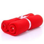 Cobertor de Soft Premium com Viez de Malha - Vermelha