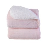 Cobertor Donna Bebê 110x90 Cm Rosa Microfibra Plush com Sherpa