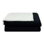 Cobertor Dupla Face Sultan Preto Liso - 2,00 X 2,30m 100% Poliéster - Realce Premium