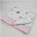 Cobertor Feminino Antiálergico Branco e Rosa Estampado Floresta