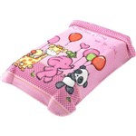Cobertor para Berço Colibri Le Petit - Tecido Raschel - 80 X 110 Cm - Panda e Friends Rosa