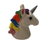 Cofre Ceramica Busto Unicornio Colorida Decor. Infantil