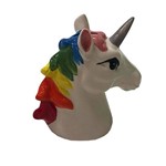 Cofre Ceramica Busto Unicornio Colorida Decorativo Infantil