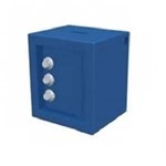 Cofre Mini Metal Porta Moedas com 3 Segredo Azul