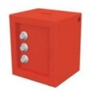 Cofre Mini Metal Porta Moedas com 3 Segredo Vermelho