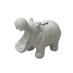 Cofre Personalizado Cerâmica Hipopótamo Cor Branco 12x18x10