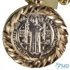 Colar Folheado a Ouro com Medalha de São Bento Prata | SJO Artigos Religiosos