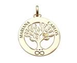 Colar Mandala Personalizada Árvore da Vida Banhado a Ouro 18k
