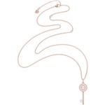 Colar Sparkling Dance Key, Branco, Banho de Ouro Rosa