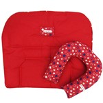 Colchonete e Protetor de Pescoço para Bebê Unissex Vermelho Kit com 2 Peças