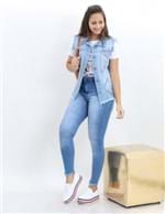 Colete Jeans Feminino com Apliques - Azul 2222