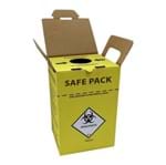 Coletor de Materiais Perfurocortantes SafePack 03 Litros Amarelo Pardo