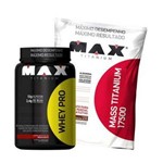 Combo Kit Suplementos Massa Magra - Whey Wey Way Proten 1kg + Hipercalórico - Max Titanium
