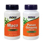 Combo Panax Ginseng 100 Caps + Maca Peruana 100 Caps Now Foods