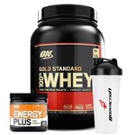 Combo Whey Gold Standard 2lb Energy Plus Laranja + Shaker Optimum Nutrition