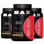 Combo 3X - 100% Whey Protein - 900g Chocolate - Max Titanium