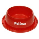 Comedouro ou Bebedouro Pet Love Plástico Anti-Formiga Vermelho para Gatos - 350 Ml