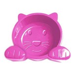 Comedouro Plástico Pet Injet Cat Face 600 Ml - Rosa