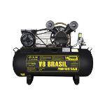 Compressor de Ar Média Pressão 10 Pés 100 Litros Monofásico - V8 Brasil (220v)