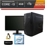Computador BR-Pc Desktop Intel Core I3 4GB HD 1TB Monitor Led 18.5 Teclado e Mouse Linux