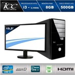 Computador com Monitor 19. 5' Led Desktop Icc IV2341S Intel Core I3 3. 10 Ghz 4gb HD 500gb Linux HDMI FULL HD