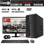 Computador CorpC Intel Core I5 4GB HD 500GB Gravador de DVD Monitor LED 19.5