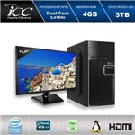 Computador Desktop Icc Iv1844sm19 Intel Dual Core 2.41ghz 4gb HD 3tb USB 3.0 Hdmi Full HD Monitor Led 19,5"