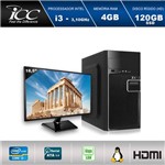 Computador Desktop Icc Iv2346sm18 Intel Core I3 3.10 Ghz 4gb HD 120gb Ssd Hdmi Full HD Monitor Led 18,5"