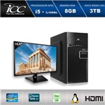 Computador Desktop Icc Iv2584dm18 Intel Core I5 3.10 Ghz 8gb HD 3tb Dvdr Hdmi Full HD Monitor Led 18,5"