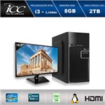 Computador Desktop Icc Vision Iv2383sm18 Intel Core I3 3.1 Gghz 8gb HD 2 Tb Hdmi Full HD Monitor Led 18,5"