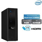 Computador Desktop Slim 3green Intel Dual Core 2.8Ghz 4GB HD 320GB HDMI Full HD