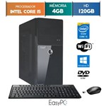 Computador EasyPC Intel Core I5 4GB Ssd 120GB Wifi DVD Windows 10 Mouse e Teclado Sem Fio