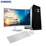 Computador EasyPC Intel Core I7 Monitor Samsung 27 Curvo FullHD 8GB HD 3TB Alto-falantes Duplos Wifi Branco Windows 10