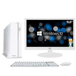 Computador Easypc Slim White Intel Core I3 8gb HD 3tb Monitor Led 15.6" Hq Hdmi Branco Bivolt